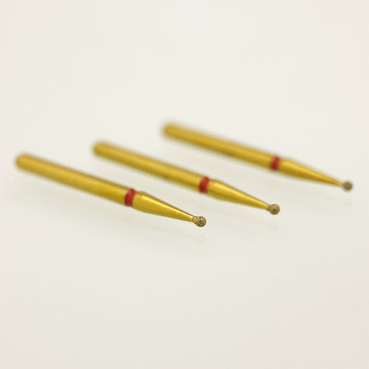 Zirconia Cutting Bur Z801-010F - Fine Grit Round Diamond Bur for Delicate Zirconia Detail Work and Cavity Access - 5 Count